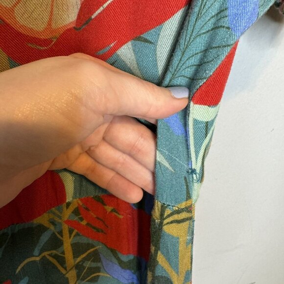 Hutch Rigby Tropical Floral Button Front Maxi Shirt Dress Size Small Pal… - Picture 11 of 12